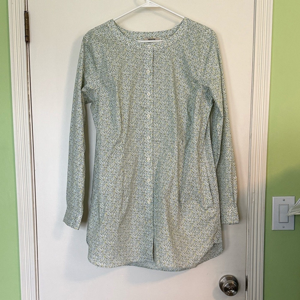 Duluth Blue and Green Floral Button-Up Shirt